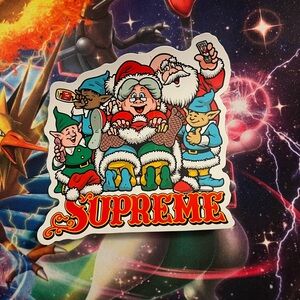 Supreme Naughty Santa sticker